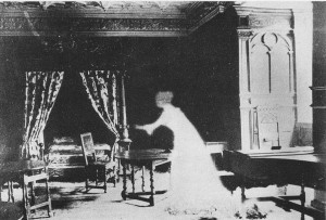 Black & white photograph of a ghost